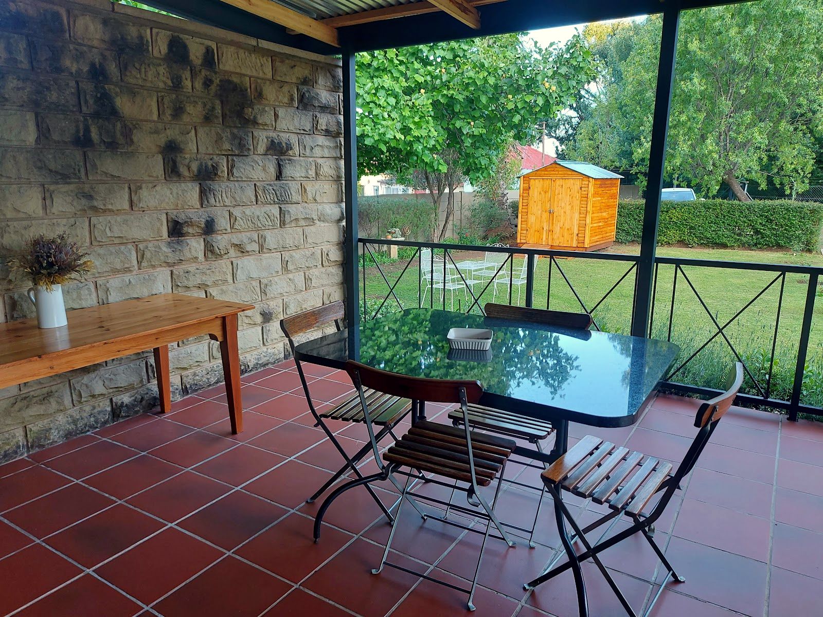 The covered patio